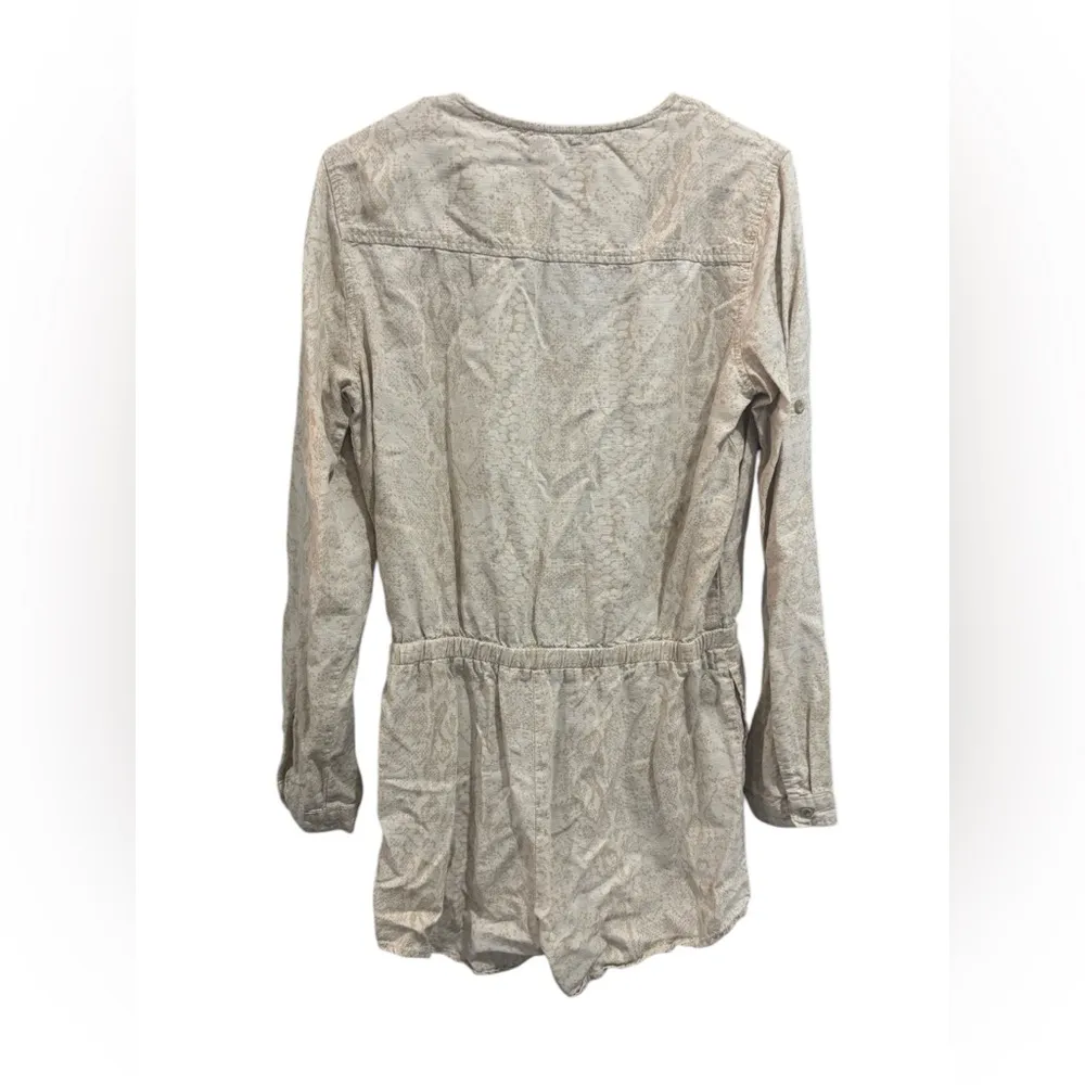 Cloth & Stone Dahl Romper Anthropologie snake print linen blend size small - Image 12
