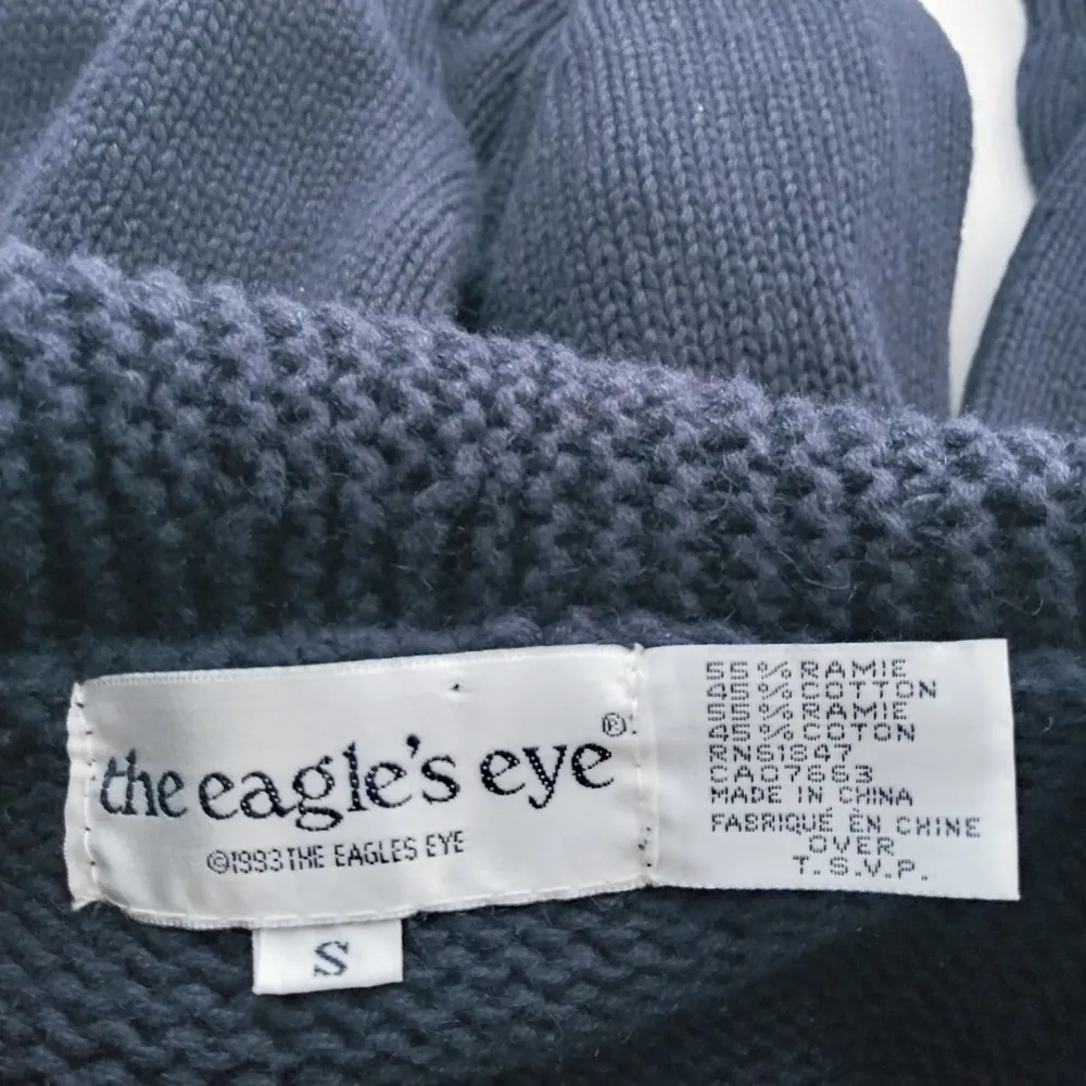 The Eagle's Eye 90's Blue Knit Sweater Southwestern Embroidery Size S - Image 8