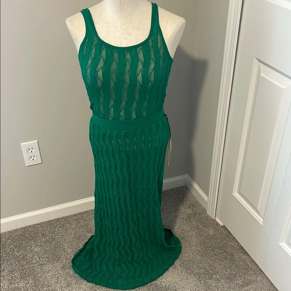 Future Collective Sweater Dress Set Jenee Naylor Green Open Stitch New Size XS - Image 8