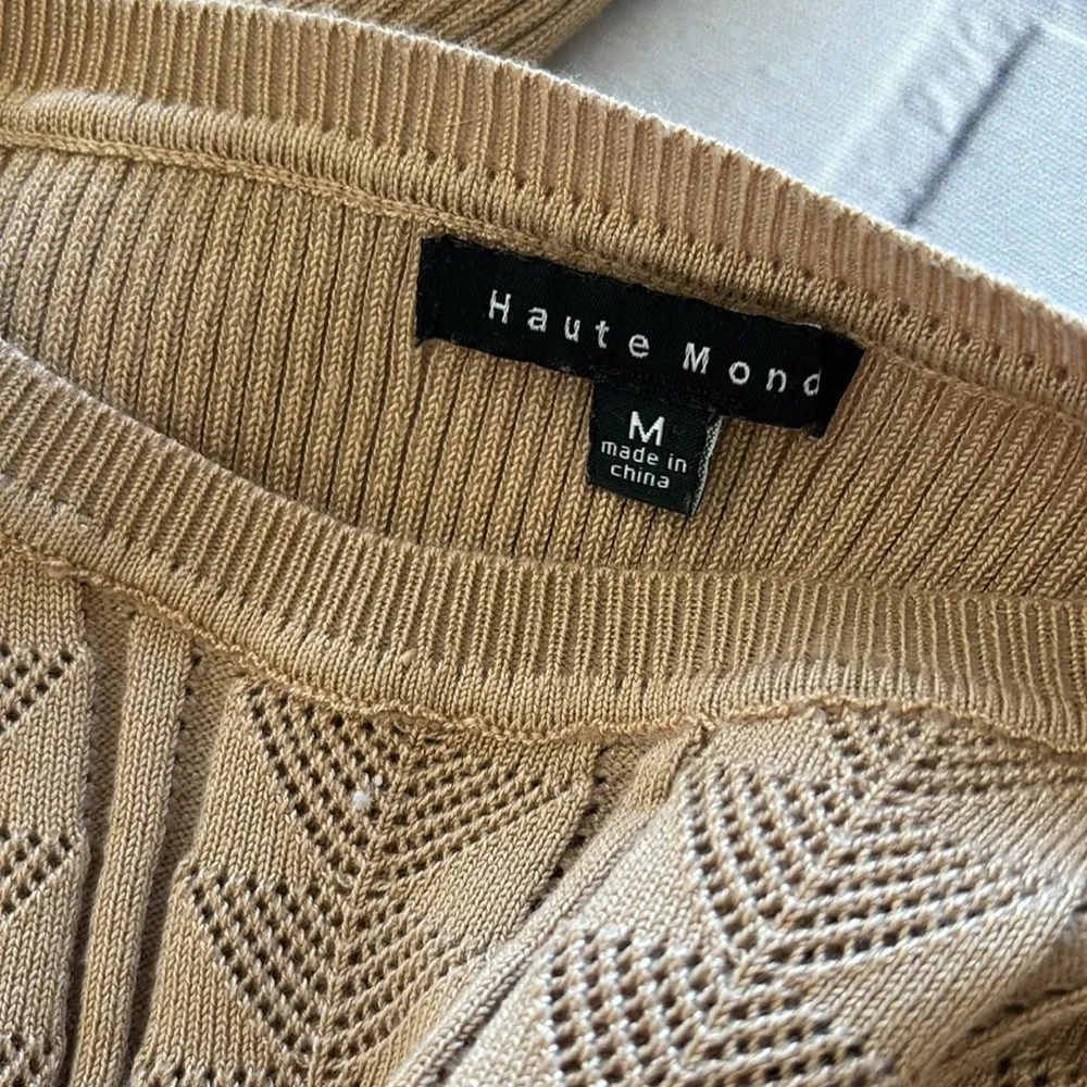 Haute Monde ribbed ruffle sleeve sweater Size M - Image 3