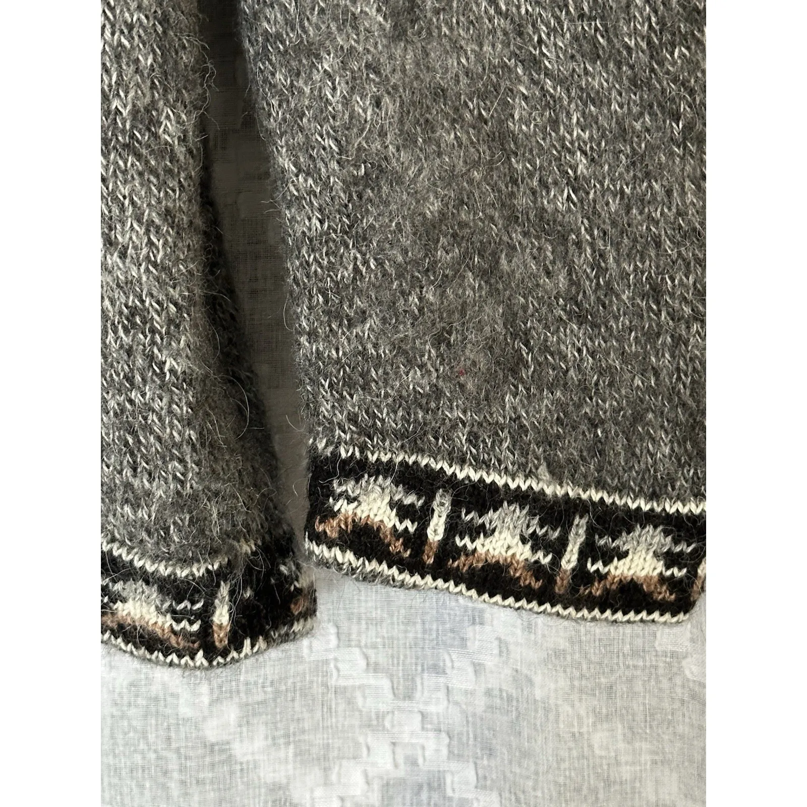 Vintage Alpaca Wool Blend Sweater Fair Isle Bohemian Knit Pullover Size XL - Image 2