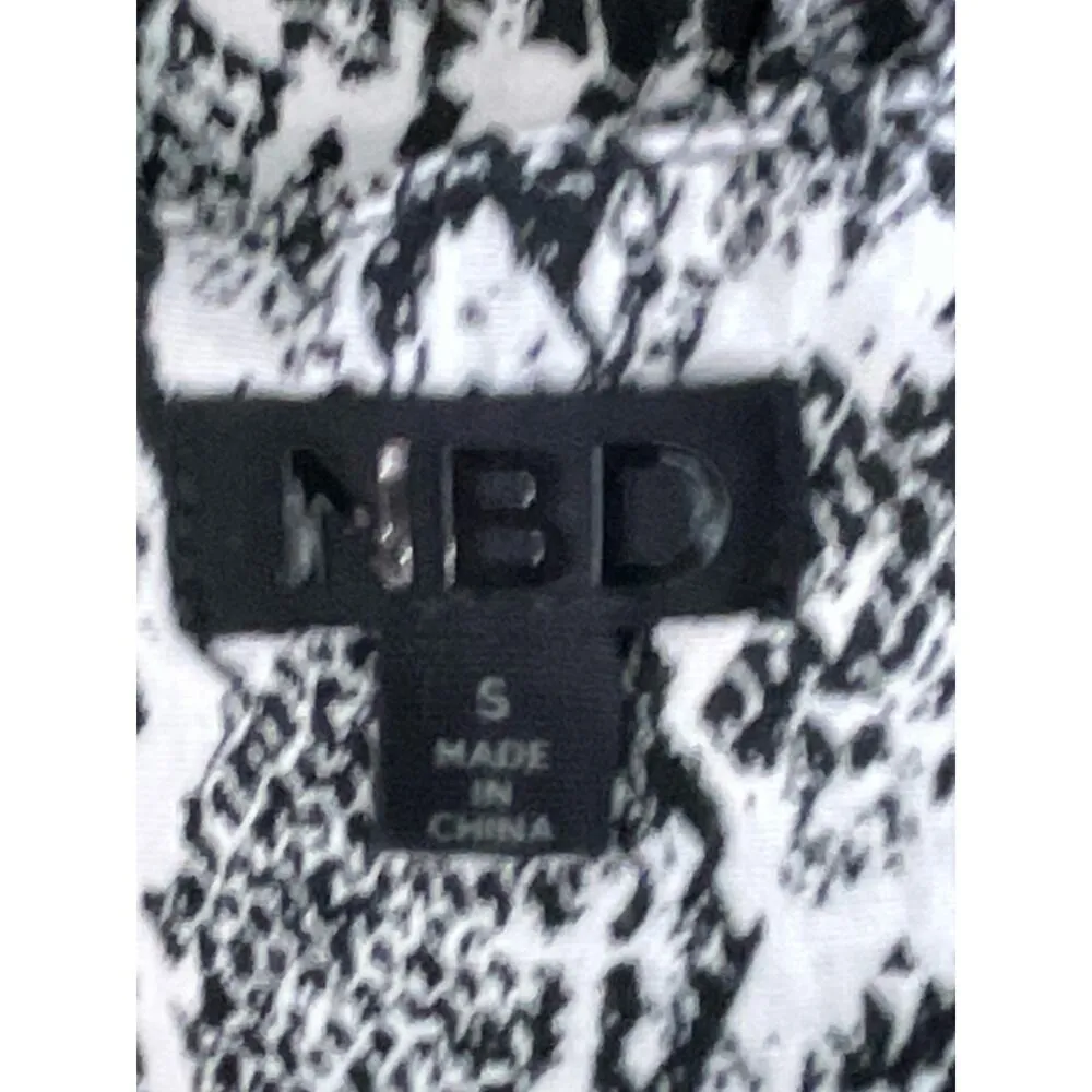 NBD Jania Black Snakeskin Print Pattern Cropped Bustier Size Small - Image 6