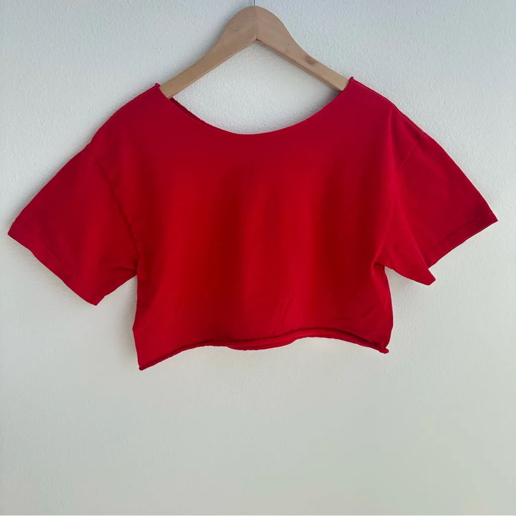 Red Alaska Graphic Crop Top Size M - Image 4