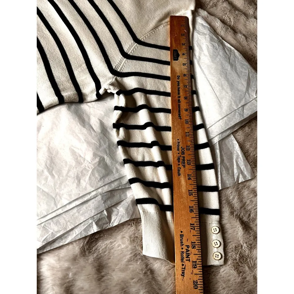 Talbots womens size 2X sweater black/cream striped Office wear, Girlboss - Image 6