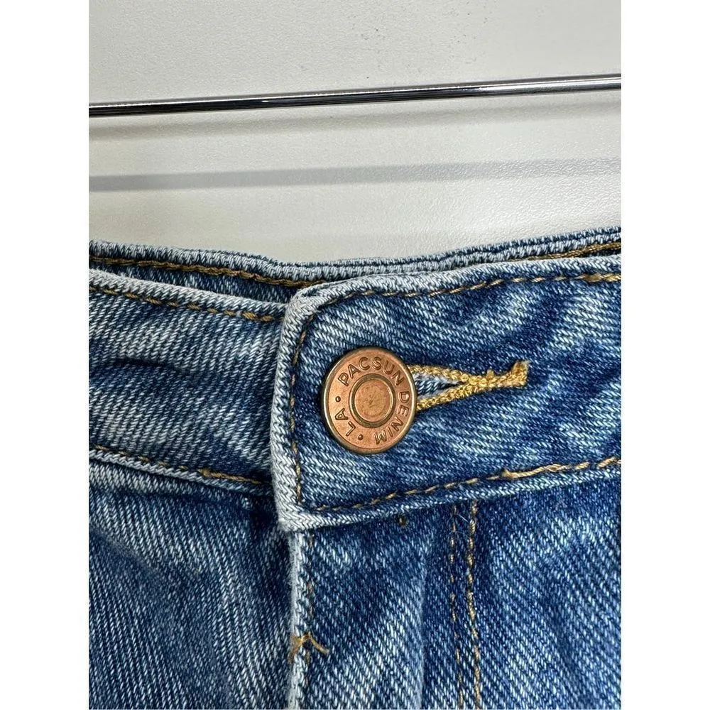 PACSUN Los Angeles High Rise Festival Shorts Womens Distressed Style Size 28 - Image 5