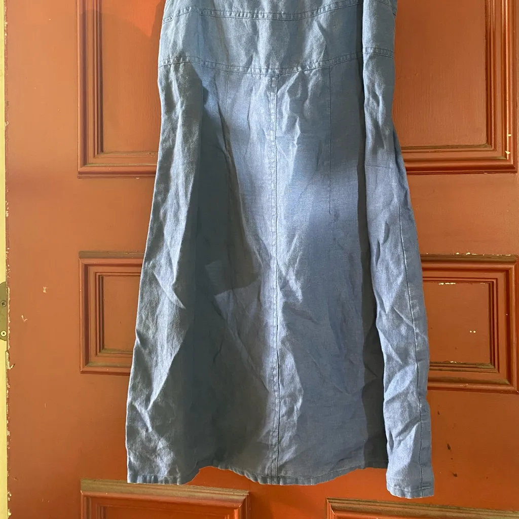 Hennes Sleeveless Blue Jean Light Denim Spaghetti Strap Mini‎ Dress Size 36 EUC - Image 2