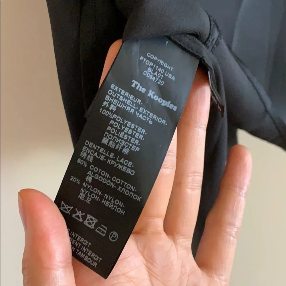 NWOT The Kooples satin lace trim black cami spaghetti strap top - Image 6