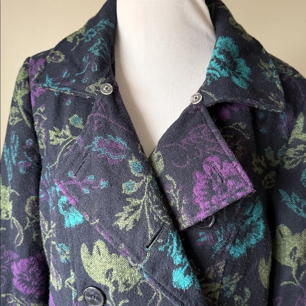 Merona Double Breasted Floral Peacoat - Image 2