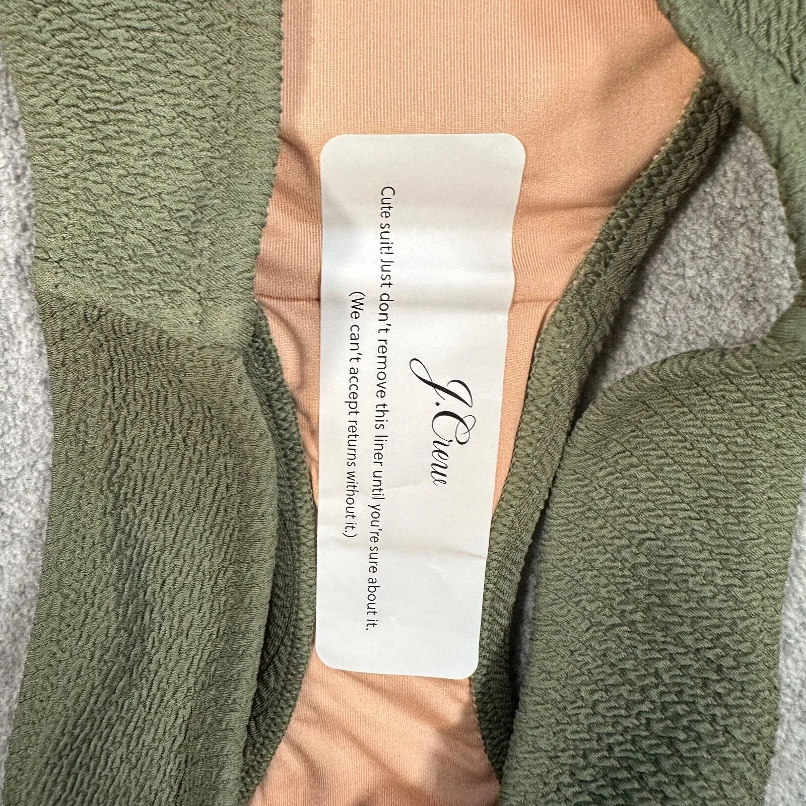 J.Crew Textured Curved Waist Cheeky Bikini Swim Bottom Size Large Green BC050 - Image 5