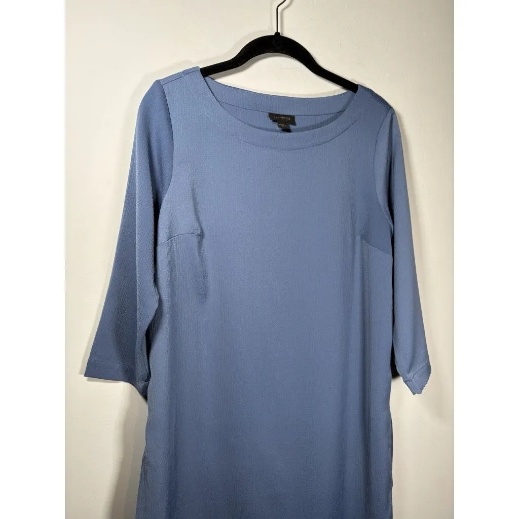 J. JILL Wearever Collection Woven Boatneck Tunic Dusty Blue Quiet Luxury Size XS - Image 3