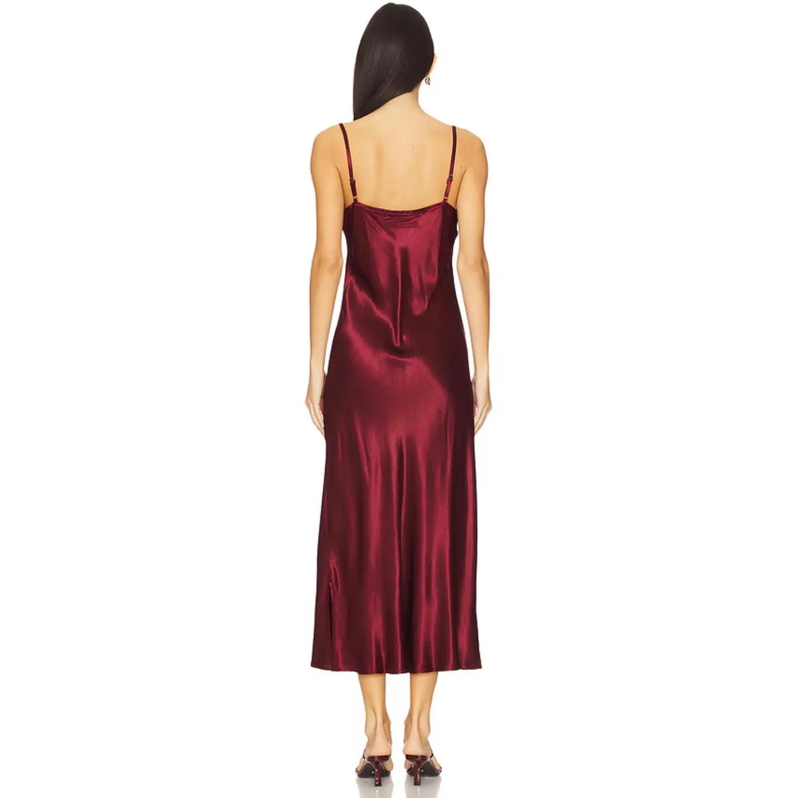 Enza Costa Ruby Satin Bias Cut Slip Dress XS New Red Size 0 - Image 4