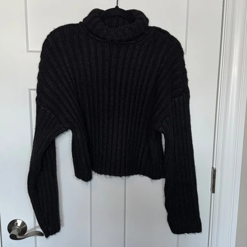 NWT TopShop ASOS Rib Crop Turtleneck Wool Sweater - Image 2