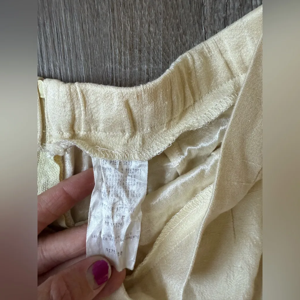 VTG POSITIVE ATTITUDE Pantsuit Set Tank Top Pattern Yellow Boho Size S M Size 10 - Image 8