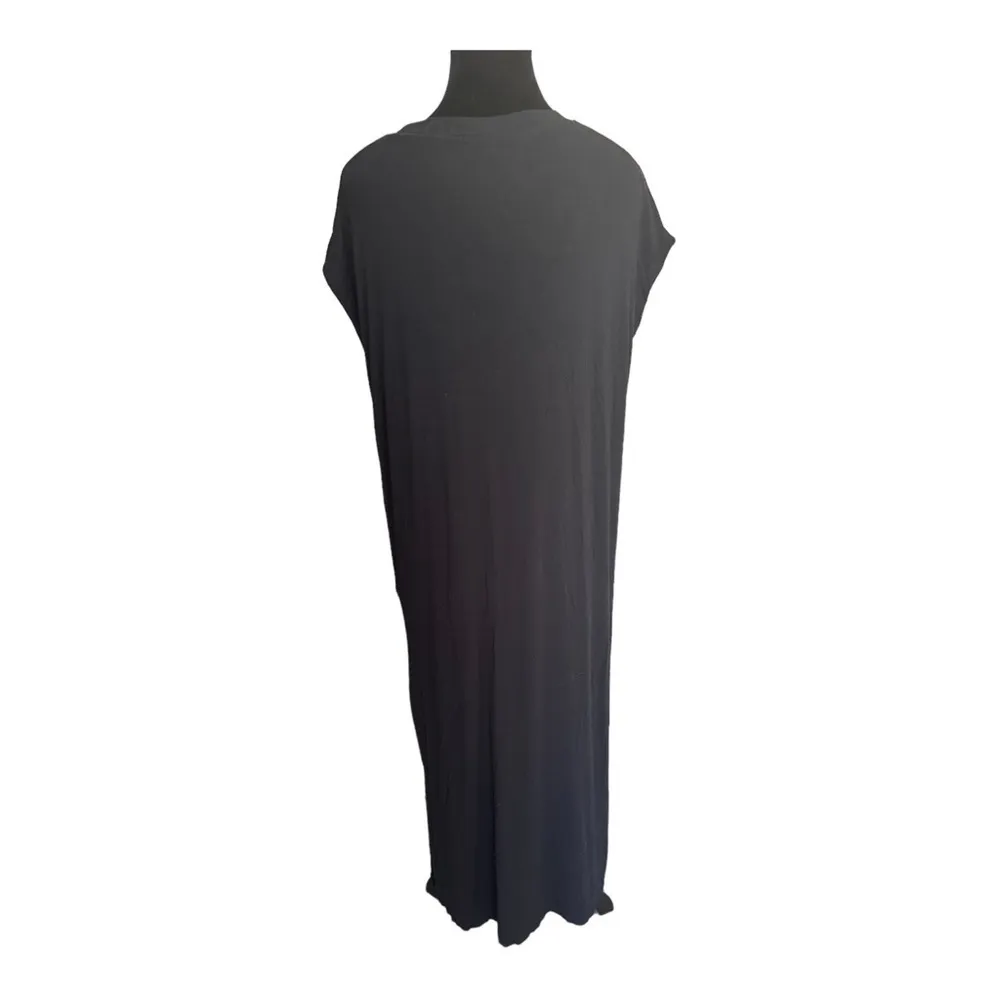 Bridigitte Brianna Solid Black Cozy Dress Size Medium Heavy Weight Double Layer - Image 4