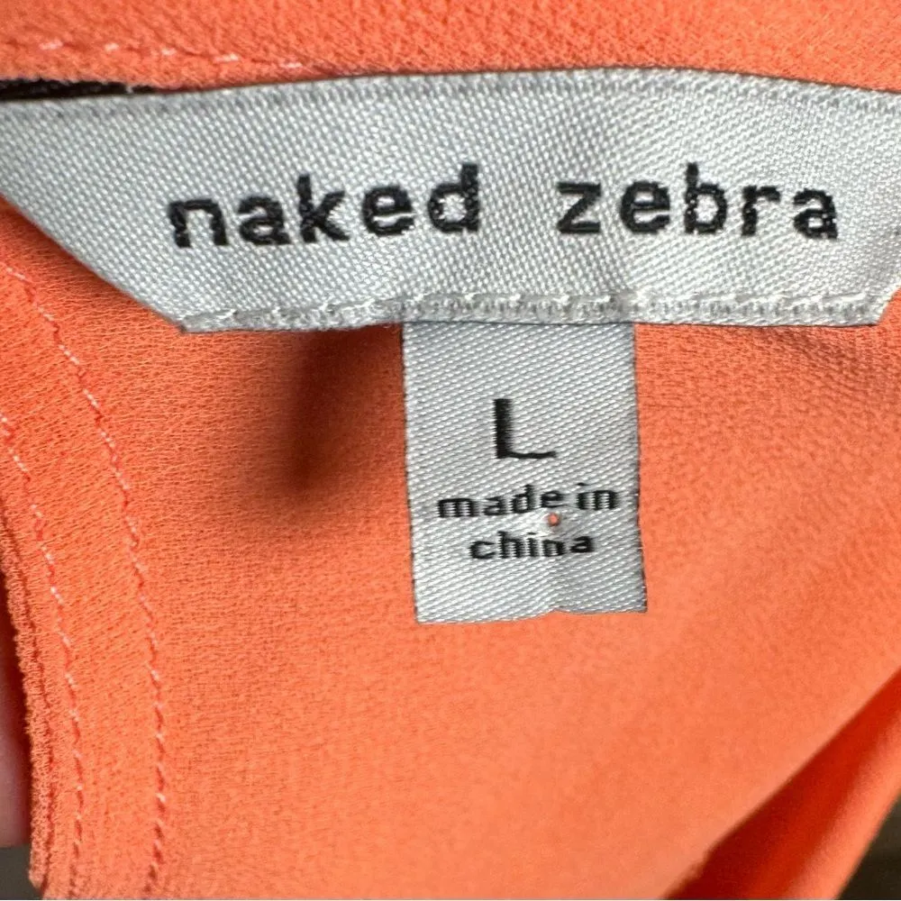 bright neon orange cutout halter neck sundress size large NWOT - Image 4