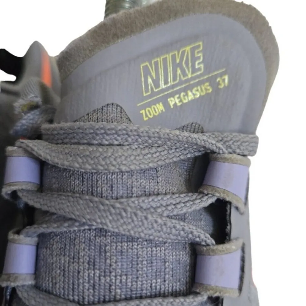 Nike Zoom Pegasus 37 Running Shoes Gray Orange Sneakers BQ9647-500 US 8 EU 39 - Image 6