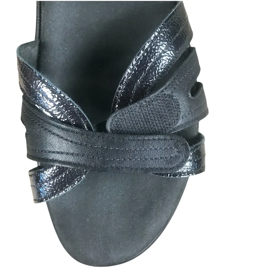 SAS Pier Heel Leather Strap Sandals Women 11M Black Adjustable Comfort Made USA Size 11 - Image 5