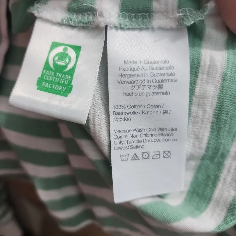 J.CREW Shirt Womens Size L Green White Stripes Casual Long Sleeve Classic Preppy - Image 5