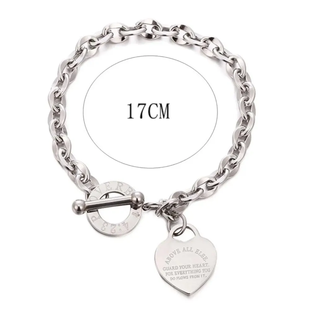 ✨ heart charm silver tone bracelet - Image 3