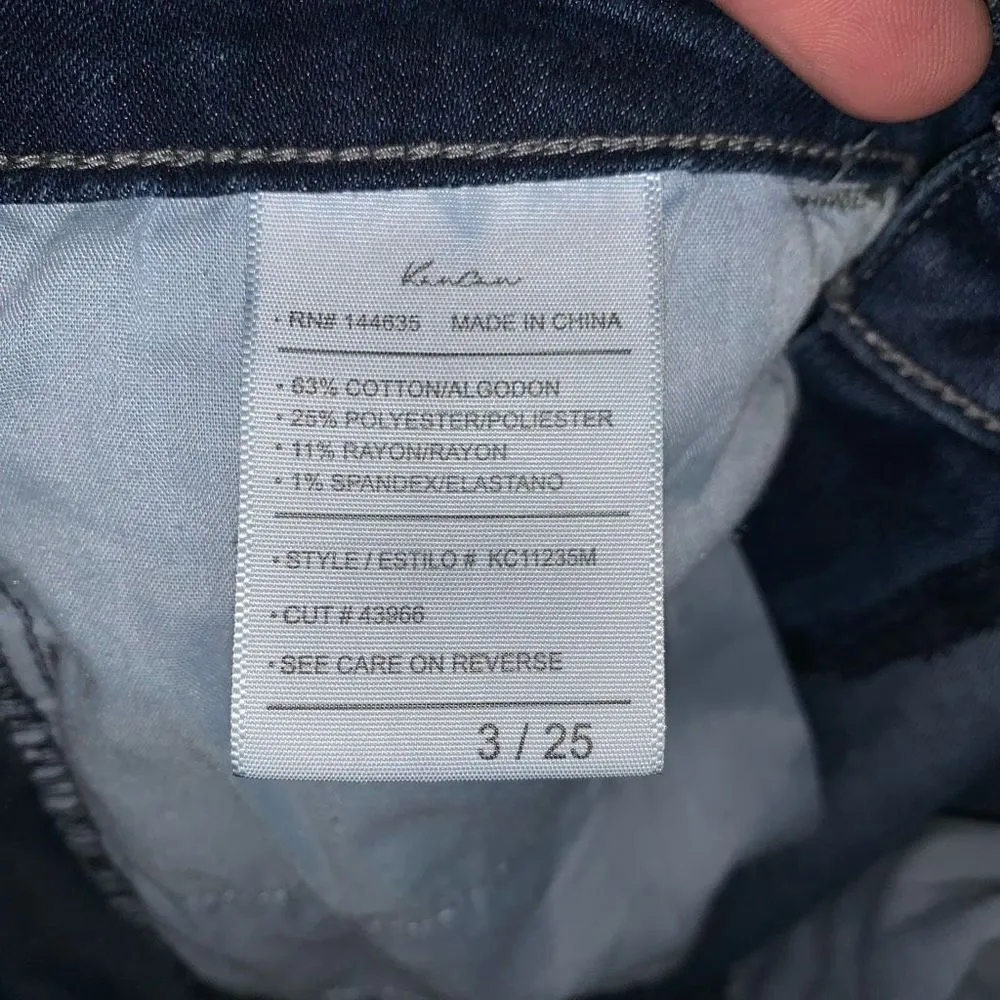 Kancan dark wash normcore stretchy 3/25 jeans Blue - Image 2