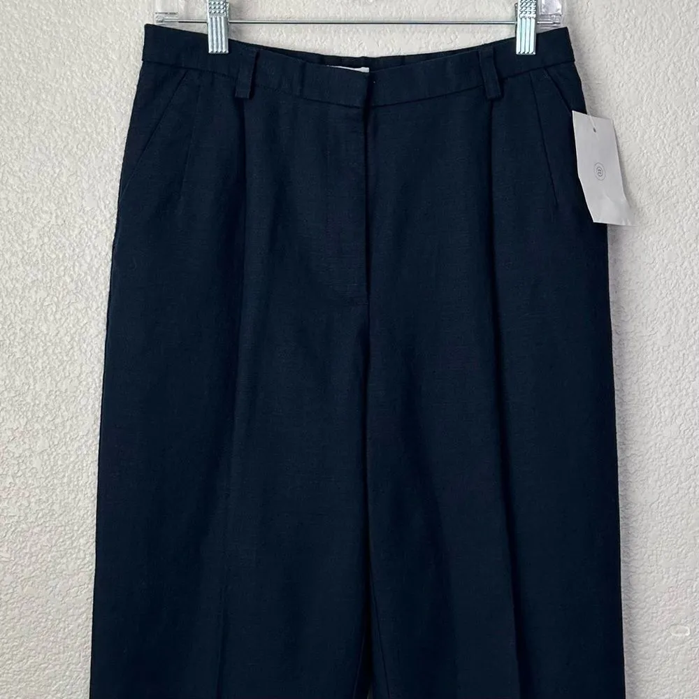 NWT Liz Claiborne Linen Blend Kylie Navy Blue Wrinkle Free Pants - Image 2