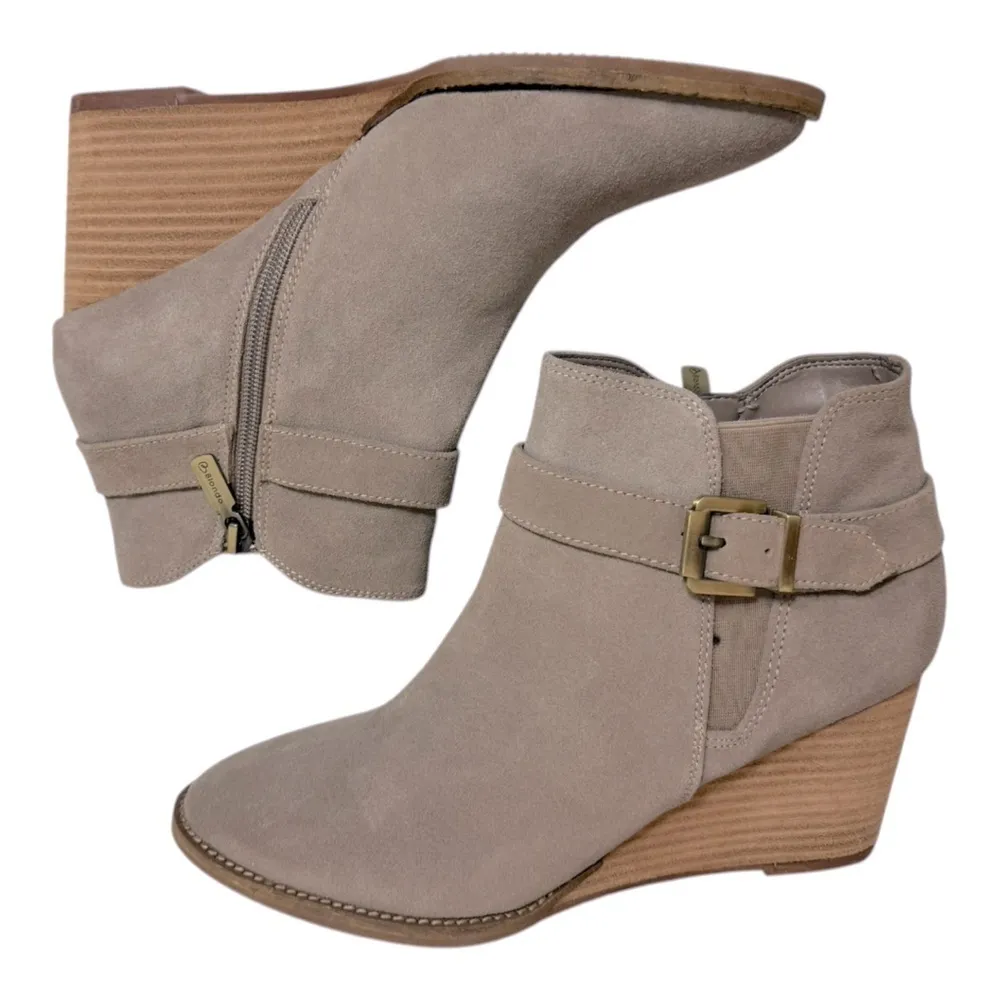 Blondo Natalia Suede Waterproof‎ Ankle Boot Bootie Tan Size 9.5 - Image 11