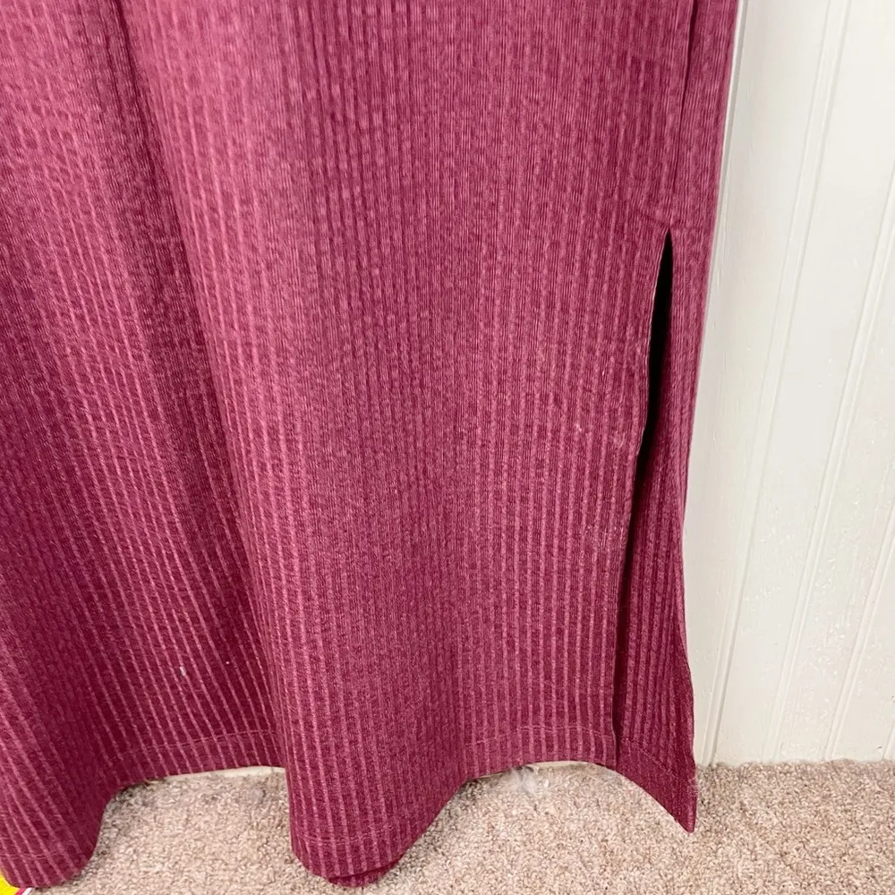 NEW Old Navy Rib-Knit Long-Sleeve Maxi Shift Dress Crimson Cranberry Size Large - Image 6