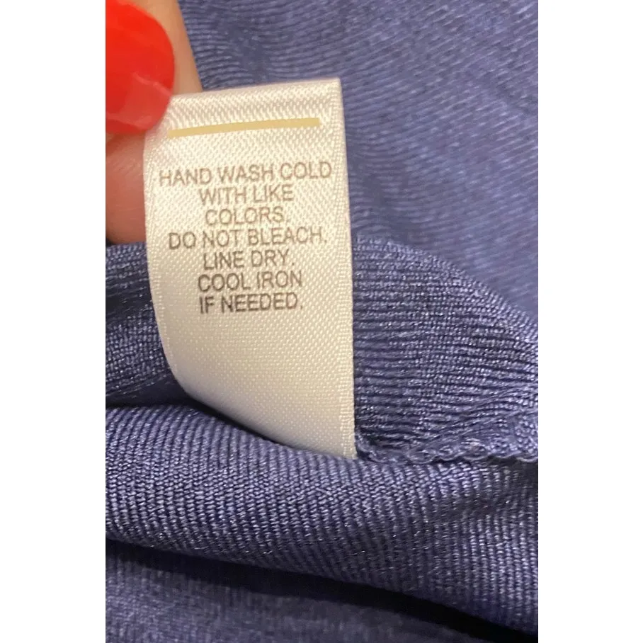 Cato Blue Floral‎ Burnout Velvet Button Down Shirt Blouse XL - Image 9