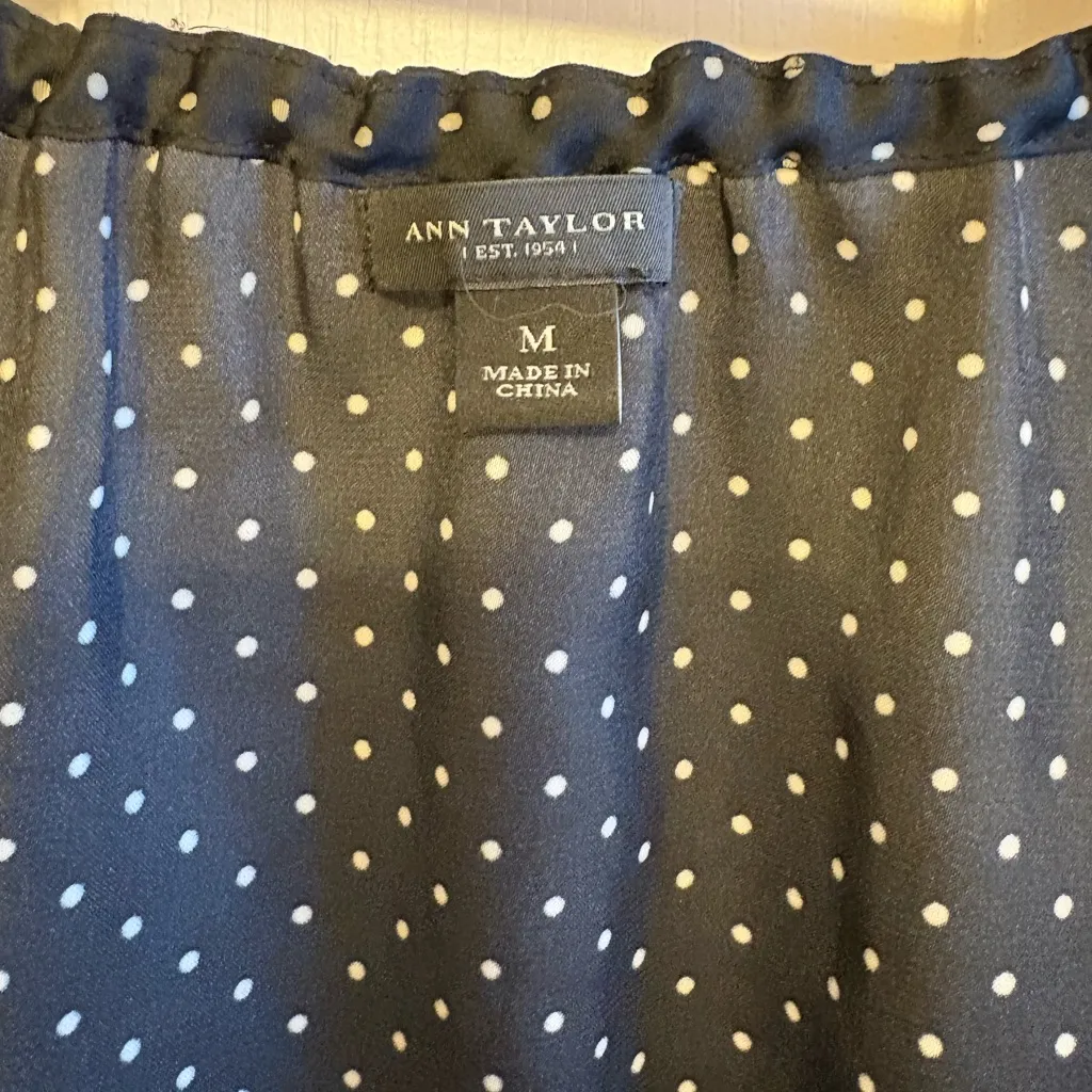 Ann Taylor Black and White Polka Dot Blouse - Image 3