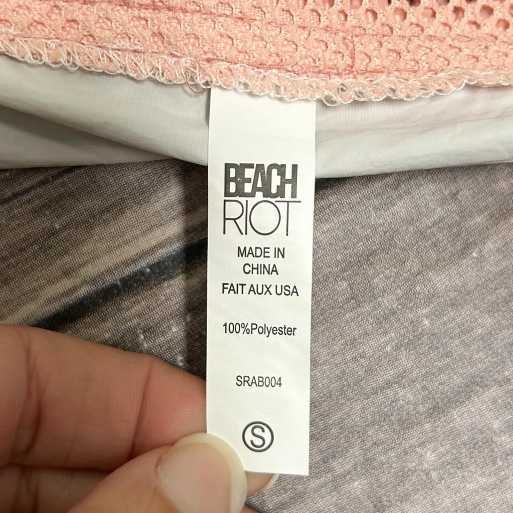 Beach Riot Sport Rose Gold Elastic Waistband Zipper Mesh Inserts Shorts Small - Image 8