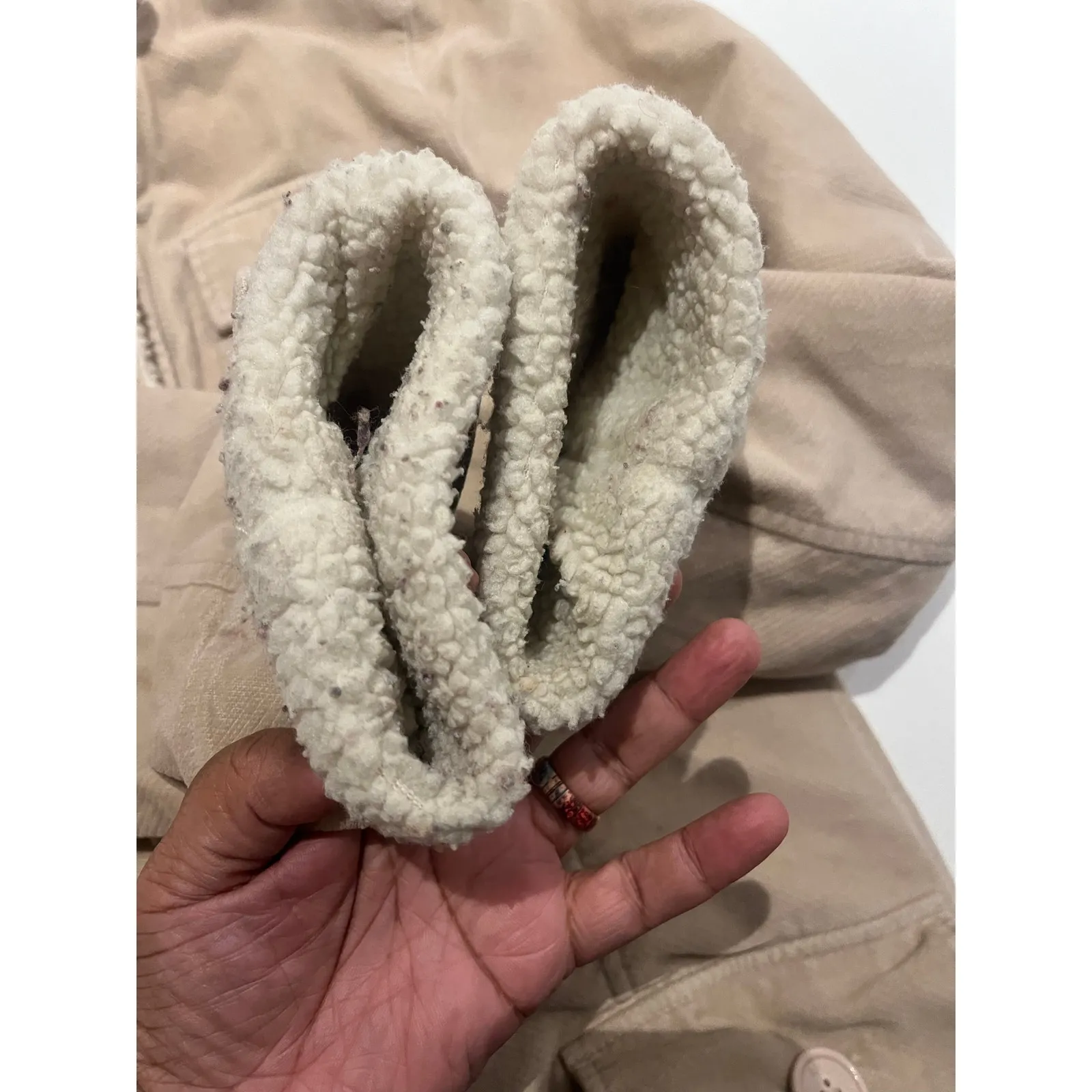 American Eagle Outfitters Women’s Barn Coat M Long Length Sherpa‎ Lined Corduroy - Image 14