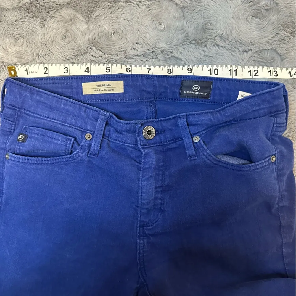 AG Adriano Goldschmied 26R The Prima Mid Rise Cigarette Jeans Cobalt Bright Blue - Image 10