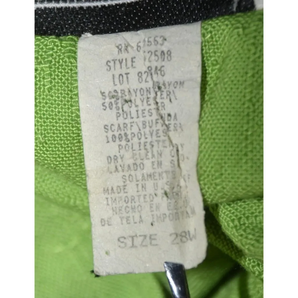 Vintage S.L. Fashions Green Button Up Shift Maxi Dress Size 28W Retro Secretary - Image 10