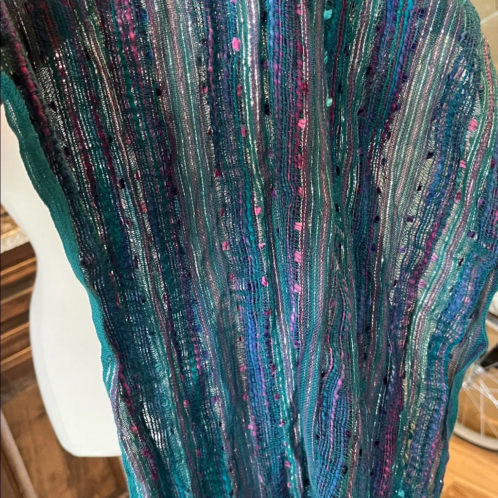 Shimmery Metallic Blue and Purple Scarf - Image 7