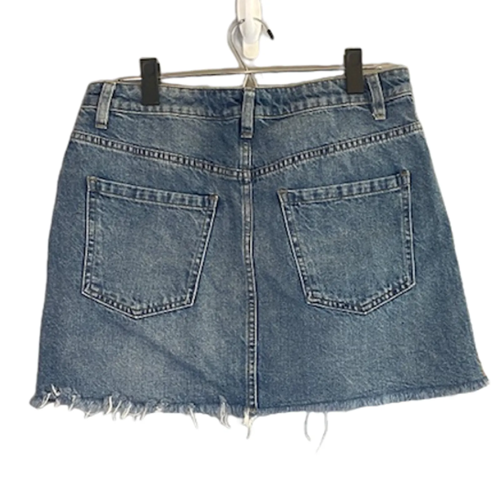Free People We The Free Women’s Zip It Up Denim Jean Skirt 100% Cotton Size 30 - Image 2