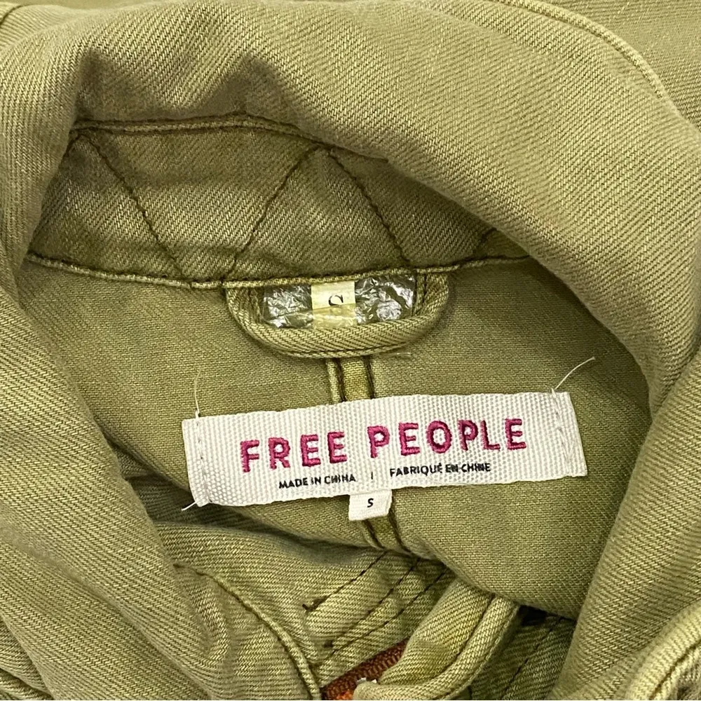 FREE PEOPLE Seize The Day Jacket Olive Oversized Utility Jacket Size S - Image 12