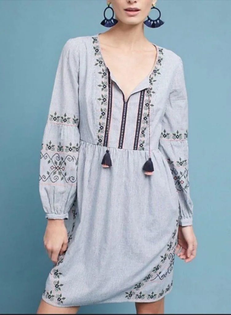 Anthropologie Akemi + Kin Maddie Boho Embroidered Dress size 0 *FLAWED* - Image 14
