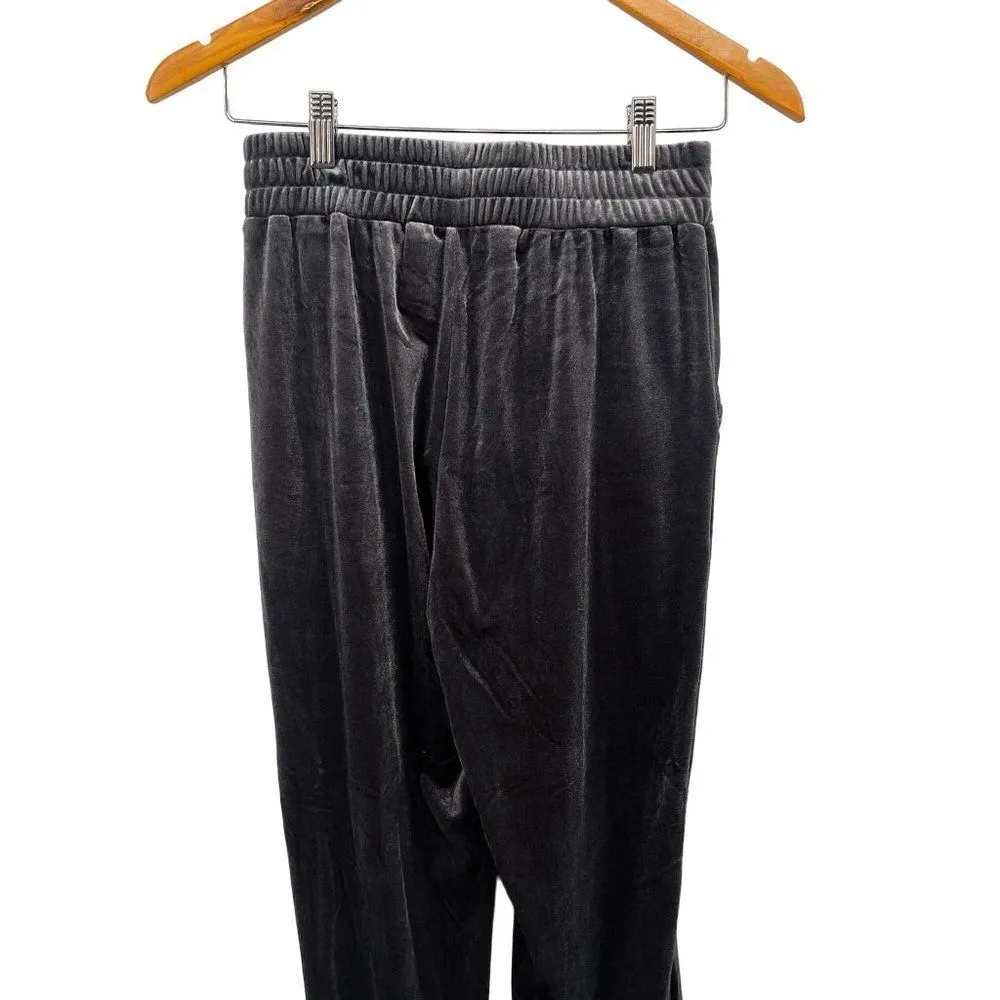 NUDE Crushed Velvet Joggers High Waisted Relaxed Loose Sweatpants Gray Small - Image 92