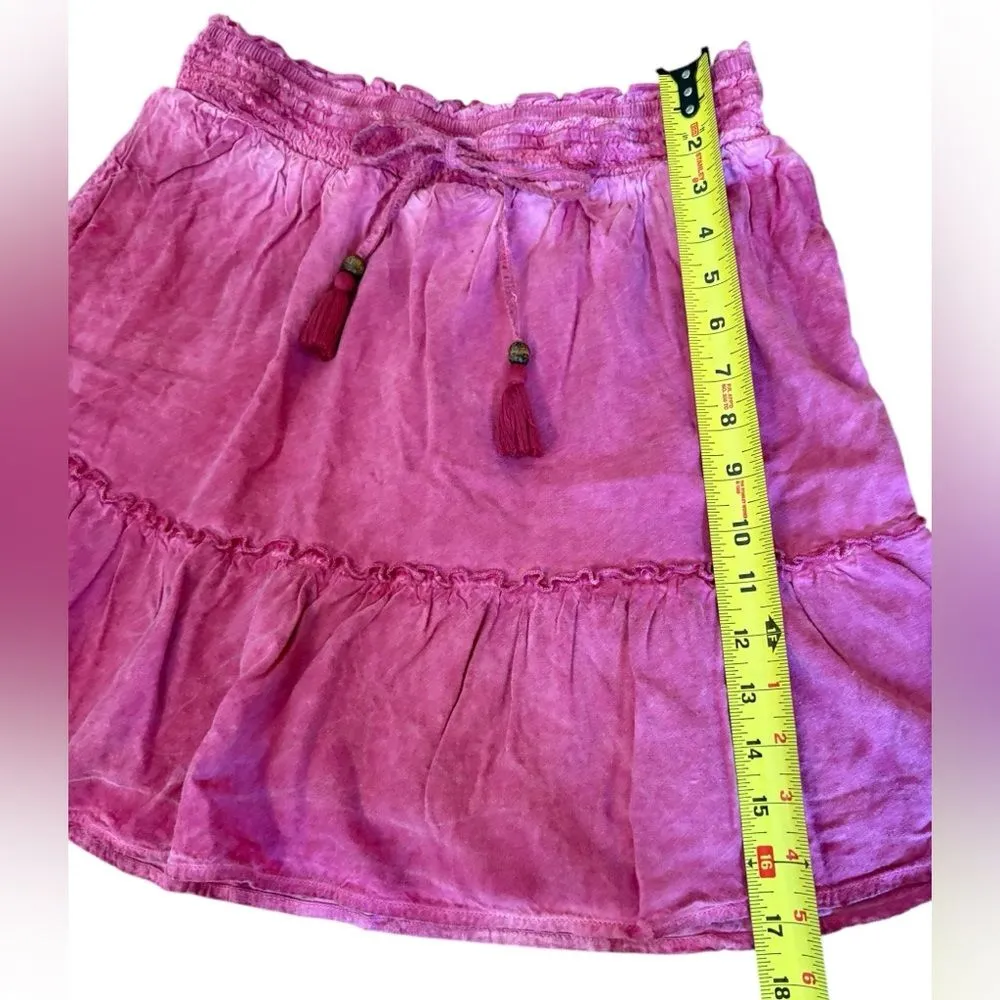 Anthropologie Pilcro Giulia Mini Skirt Pink Ruffle Pockets Lined Womens Small - Image 12