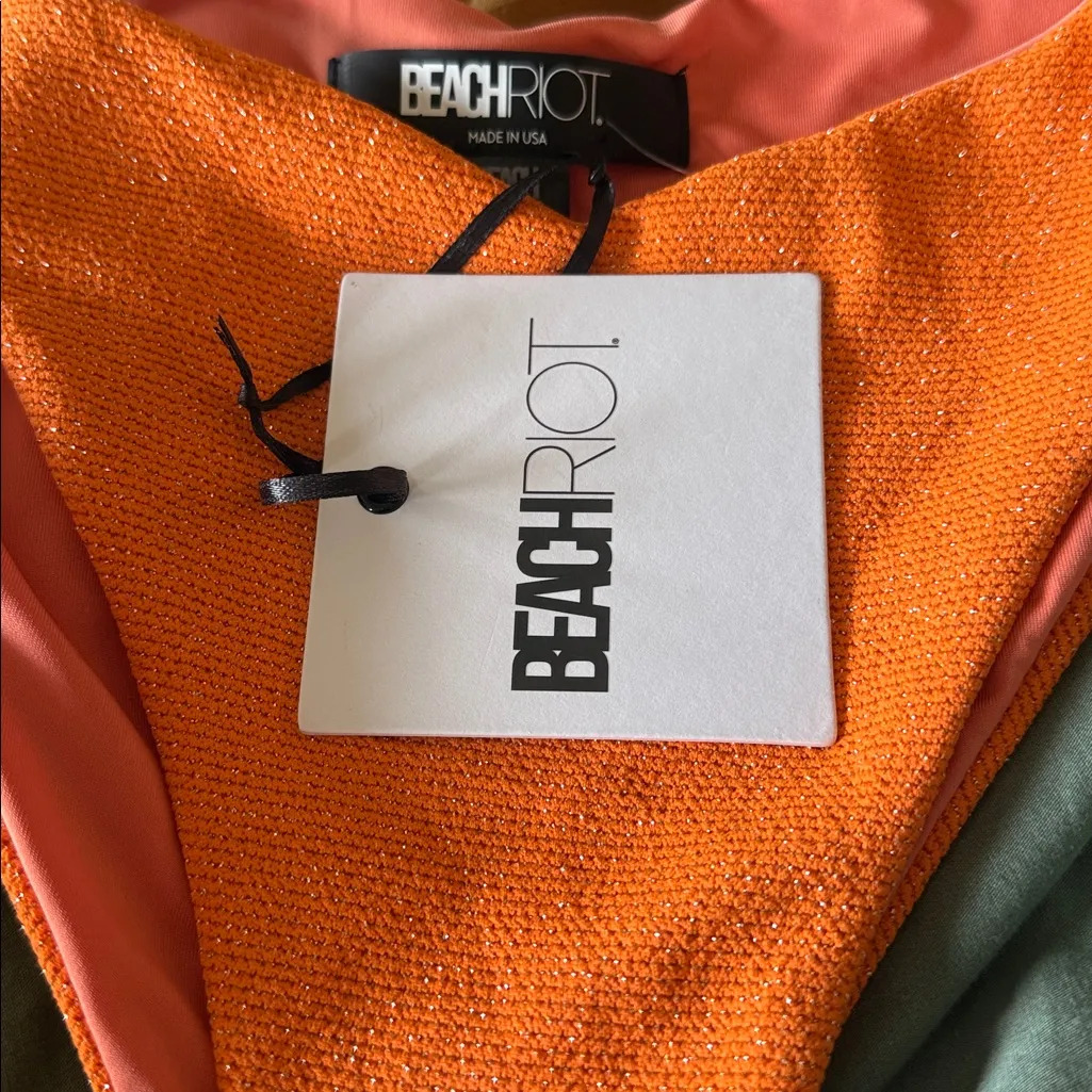 NWT $88 BEACH RIOT  Women's Phoebe Bikini Bottom In Color: Sunshine Haze Scrunch - Image 7