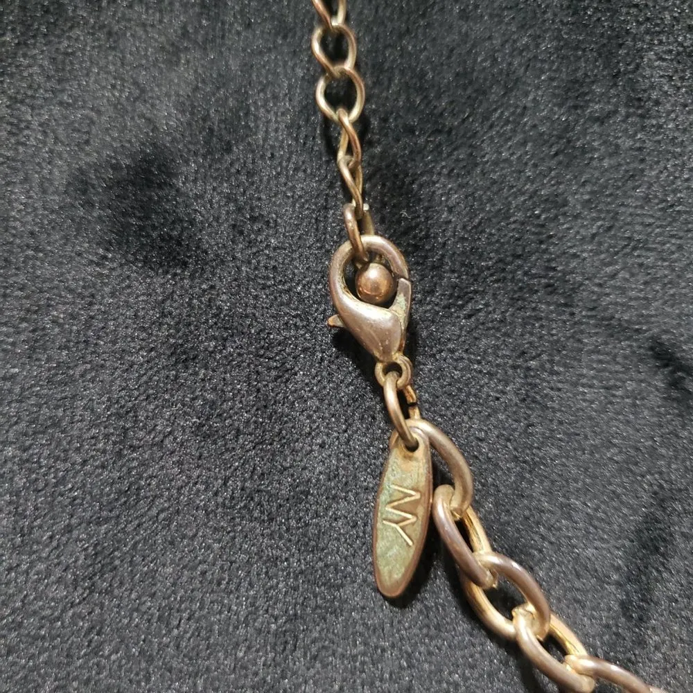 New York Womens Pink Orange Gemstones Floral Statment Collar Necklace w/ Lobster - Image 6