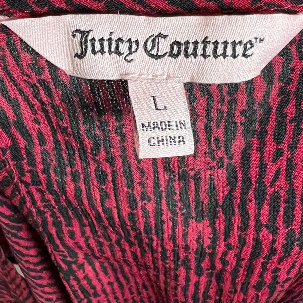 Juicy Couture red and black pleated and studded chiffon top size large - Image 5
