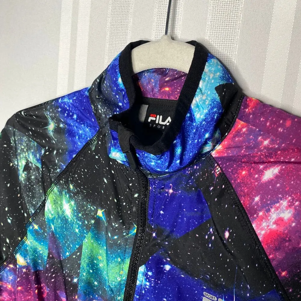 FILA Sport Long Sleeve Galaxy Mesh Zip Up Windbreaker Size Small Running Jacket - Image 3