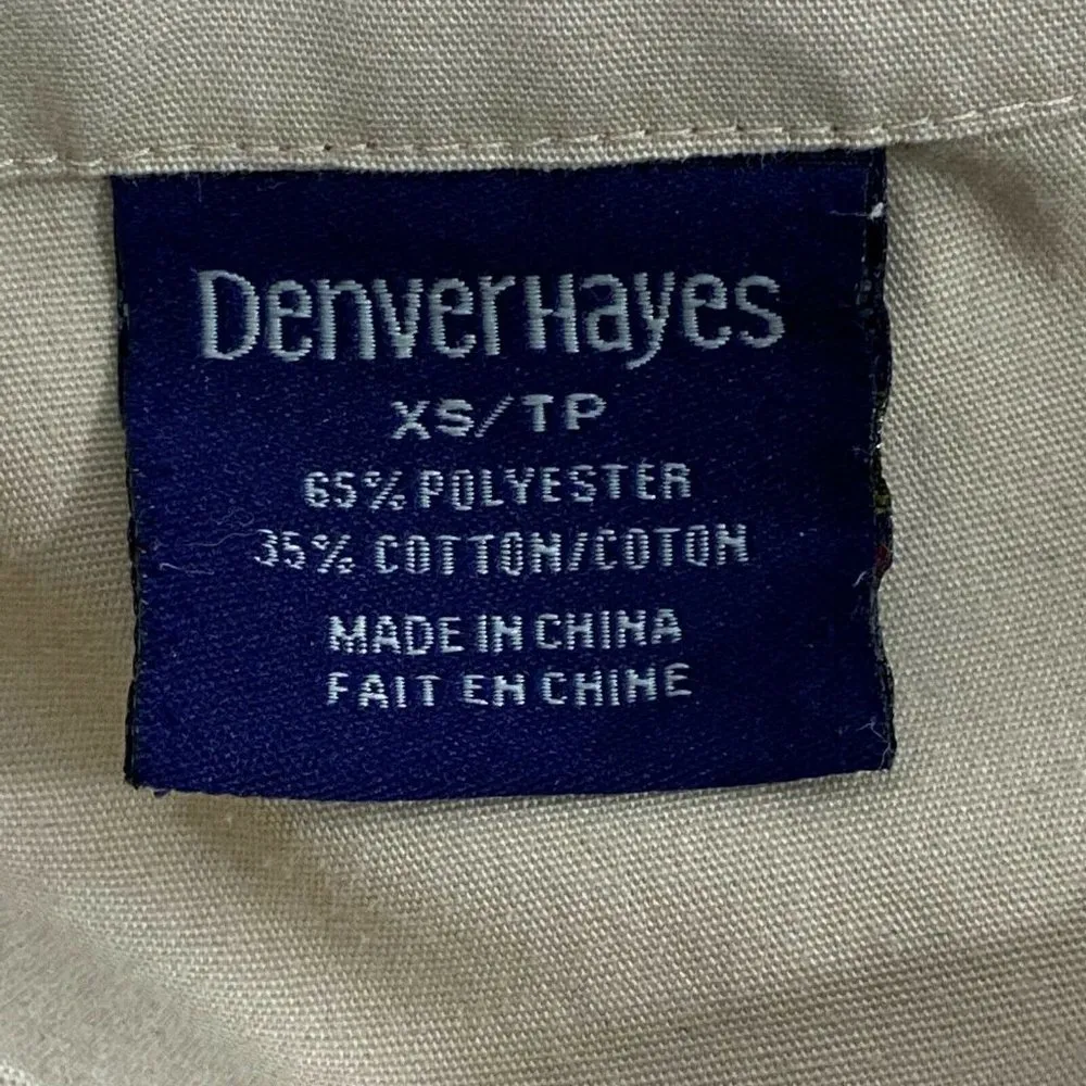 Denver Hayes Solid Khaki Scrub Top Shirt Size XS - Image 3