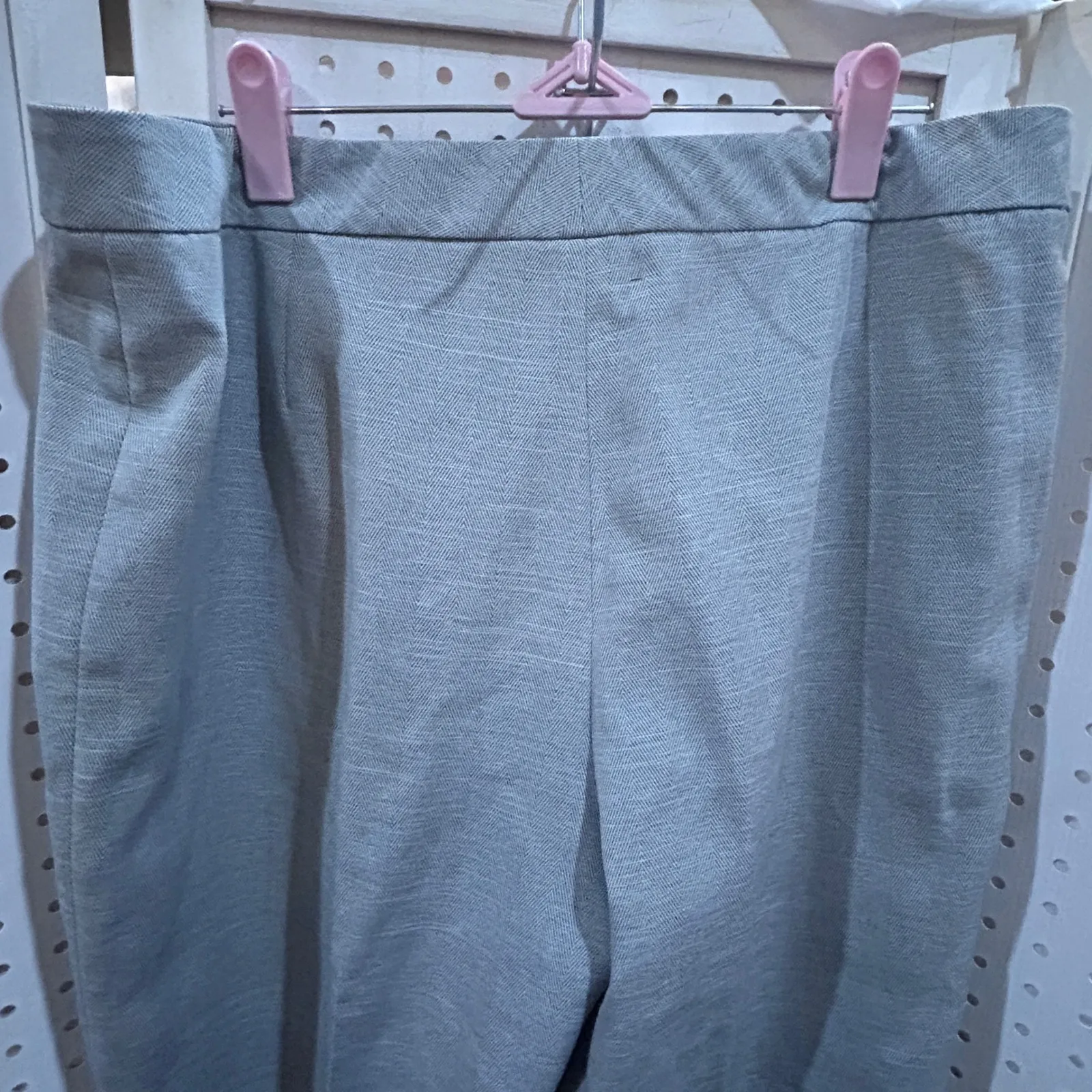 Le Suit Light Gray Herringbone Career Pants Size 12 - Image 7