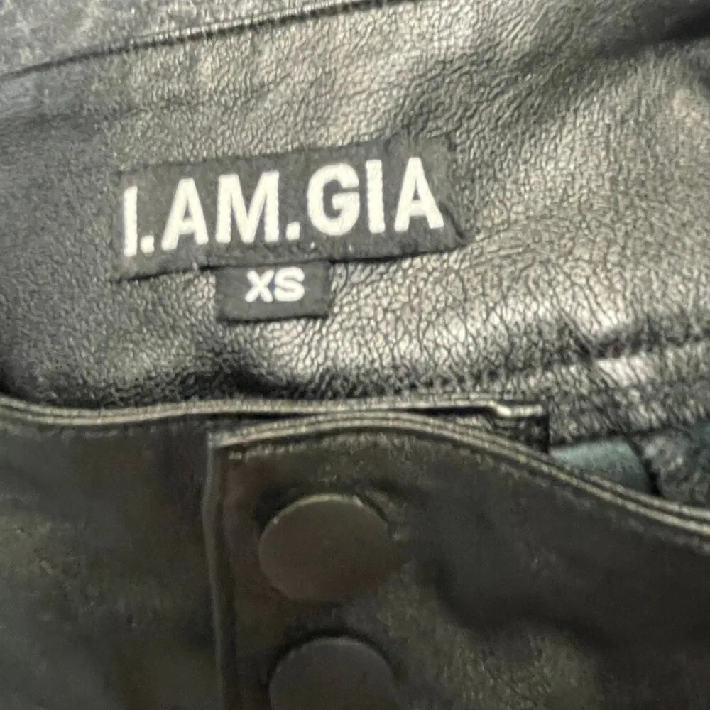 I Am Gia Faux Leather Pants Black Size XS Punk Rock Grunge - Image 3