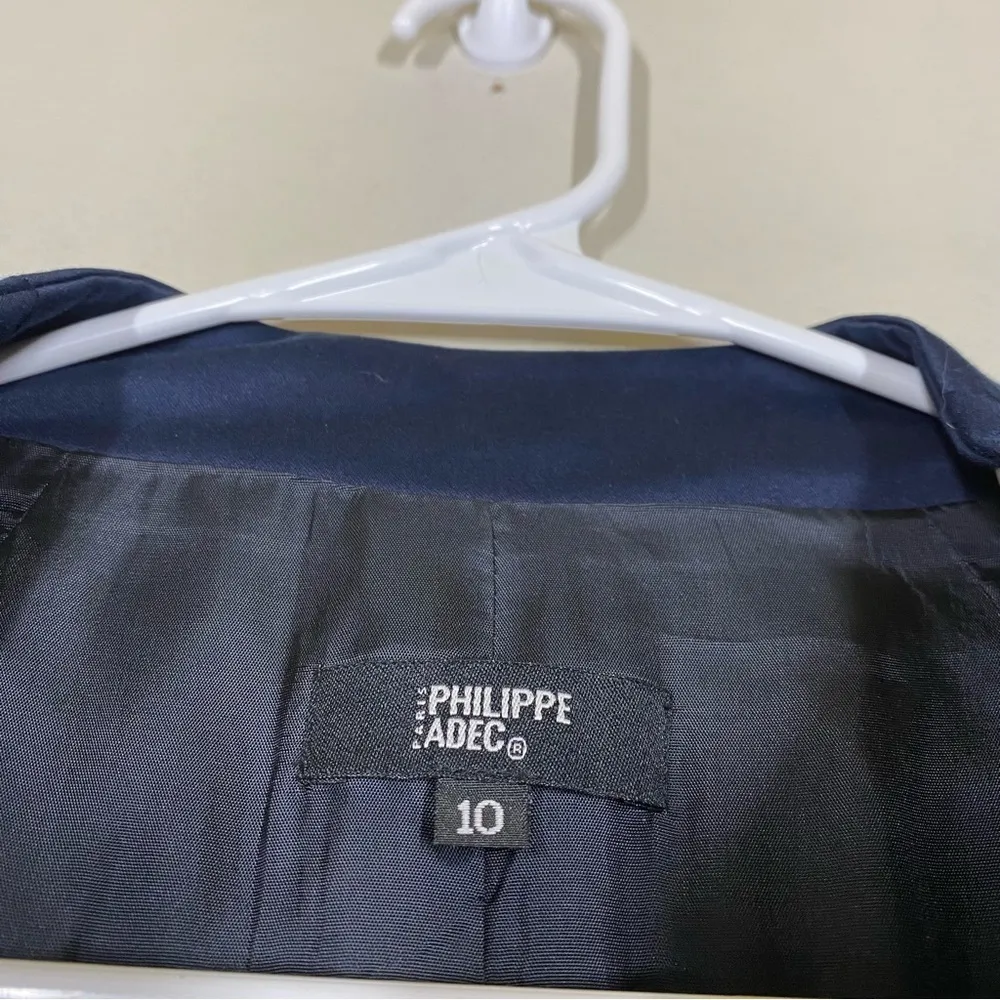 Philippe Adec Paris Navy Blue Full Zip Jacket Size 10 - Image 8