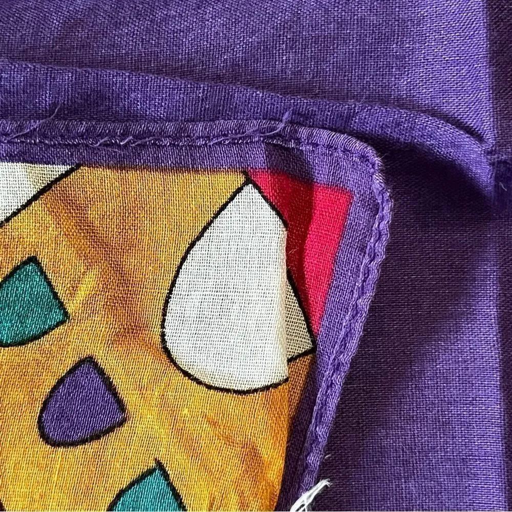 Oscar de la Renta Colorful Cotton Town Scape Scarf - Image 6