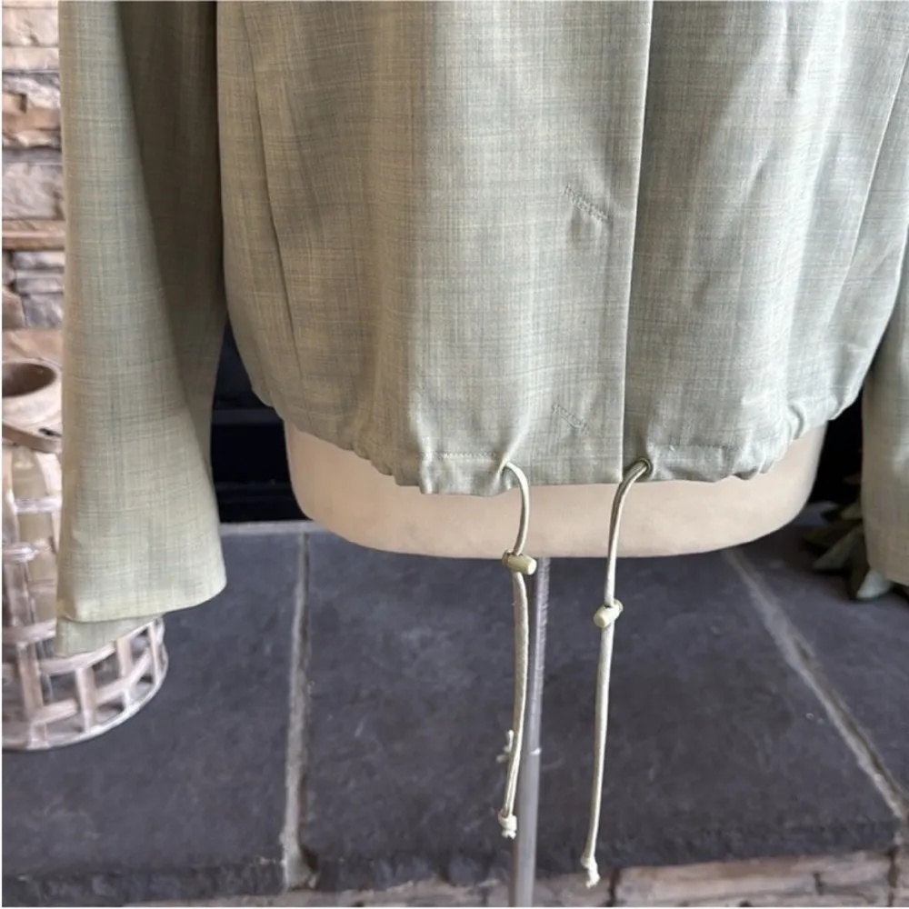 Oscar de la Renta Green Boxy Button Down Jacket - Image 9