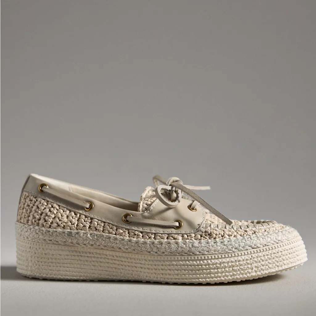 Anthropologie Dolce Vita Raffia Platform Boat Shoes - Image 2